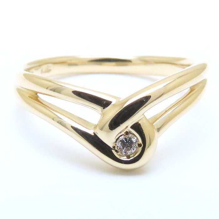 ダイヤモンド リング 指輪 1Pダイヤモンド 10号 K18YG イエローゴールド/294007【中古】 ダイヤモンド リング 指輪 1Pダイヤモンド 10号 K18YG イエローゴールド/294007【中古】