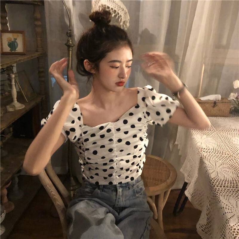 トップス レディース カットソー ブラウス 半袖 スクエアネック カシュクール パフスリーブ ドット 柄 大人 可愛い きれいめ 上品 おしゃれ クール カジュアル シンプル ナチュラル ガーリー 夏 トップス レディース カットソー ブラウス 半袖 スクエアネック カシュクール パフスリーブ ドット 柄 大人 可愛い きれいめ 上品 おしゃれ クール カジュアル シンプル ナチュラル ガーリー 夏