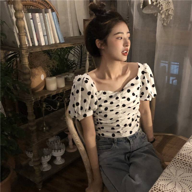 トップス レディース カットソー ブラウス 半袖 スクエアネック カシュクール パフスリーブ ドット 柄 大人 可愛い きれいめ 上品 おしゃれ クール カジュアル シンプル ナチュラル ガーリー 夏 トップス レディース カットソー ブラウス 半袖 スクエアネック カシュクール パフスリーブ ドット 柄 大人 可愛い きれいめ 上品 おしゃれ クール カジュアル シンプル ナチュラル ガーリー 夏