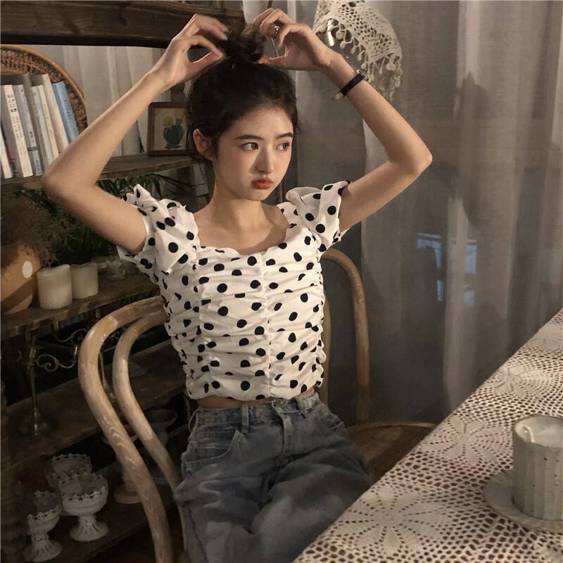 トップス レディース カットソー ブラウス 半袖 スクエアネック カシュクール パフスリーブ ドット 柄 大人 可愛い きれいめ 上品 おしゃれ クール カジュアル シンプル ナチュラル ガーリー 夏 トップス レディース カットソー ブラウス 半袖 スクエアネック カシュクール パフスリーブ ドット 柄 大人 可愛い きれいめ 上品 おしゃれ クール カジュアル シンプル ナチュラル ガーリー 夏