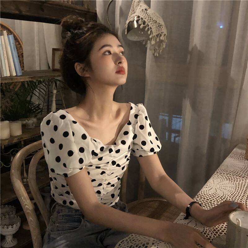 トップス レディース カットソー ブラウス 半袖 スクエアネック カシュクール パフスリーブ ドット 柄 大人 可愛い きれいめ 上品 おしゃれ クール カジュアル シンプル ナチュラル ガーリー 夏 トップス レディース カットソー ブラウス 半袖 スクエアネック カシュクール パフスリーブ ドット 柄 大人 可愛い きれいめ 上品 おしゃれ クール カジュアル シンプル ナチュラル ガーリー 夏