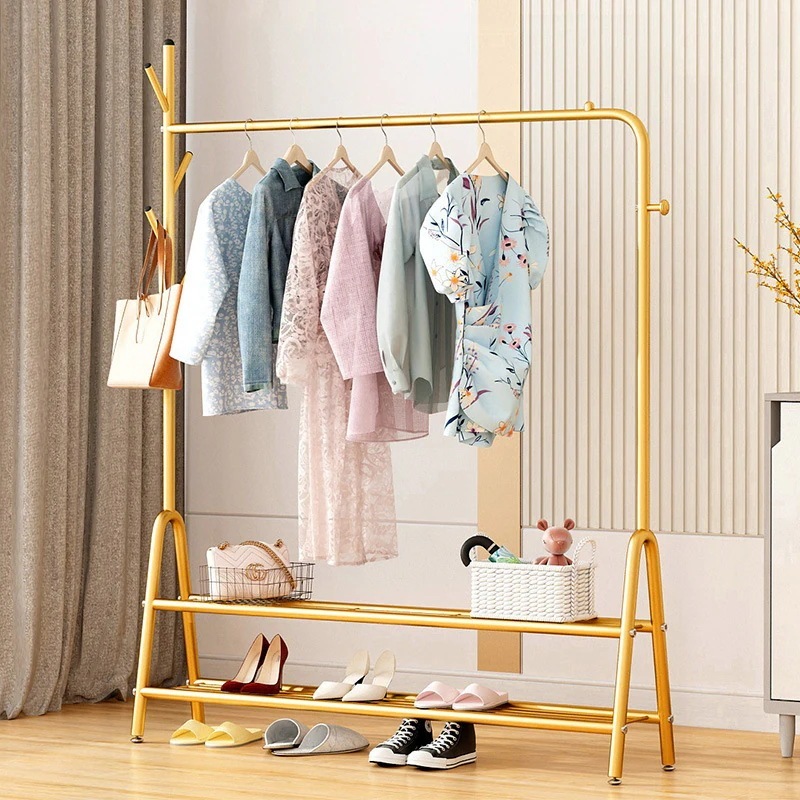 メガ割 ゴールド衣料品店ディスプレイ ラック フロア ツリー ブランチ コートラック シンプルなハンガー多層ラック ハンガーラック ハンガーラック 収納 大容量 洗濯物干し 収納 福袋