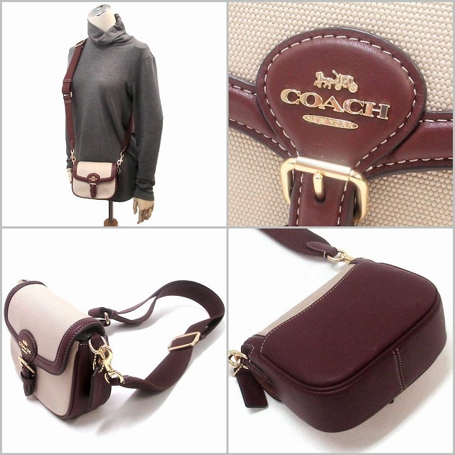 コーチ バッグ COACH アウトレット アメリア キャンバス レザー スモール サドル ショルダーバッグ CR257 IMNAM