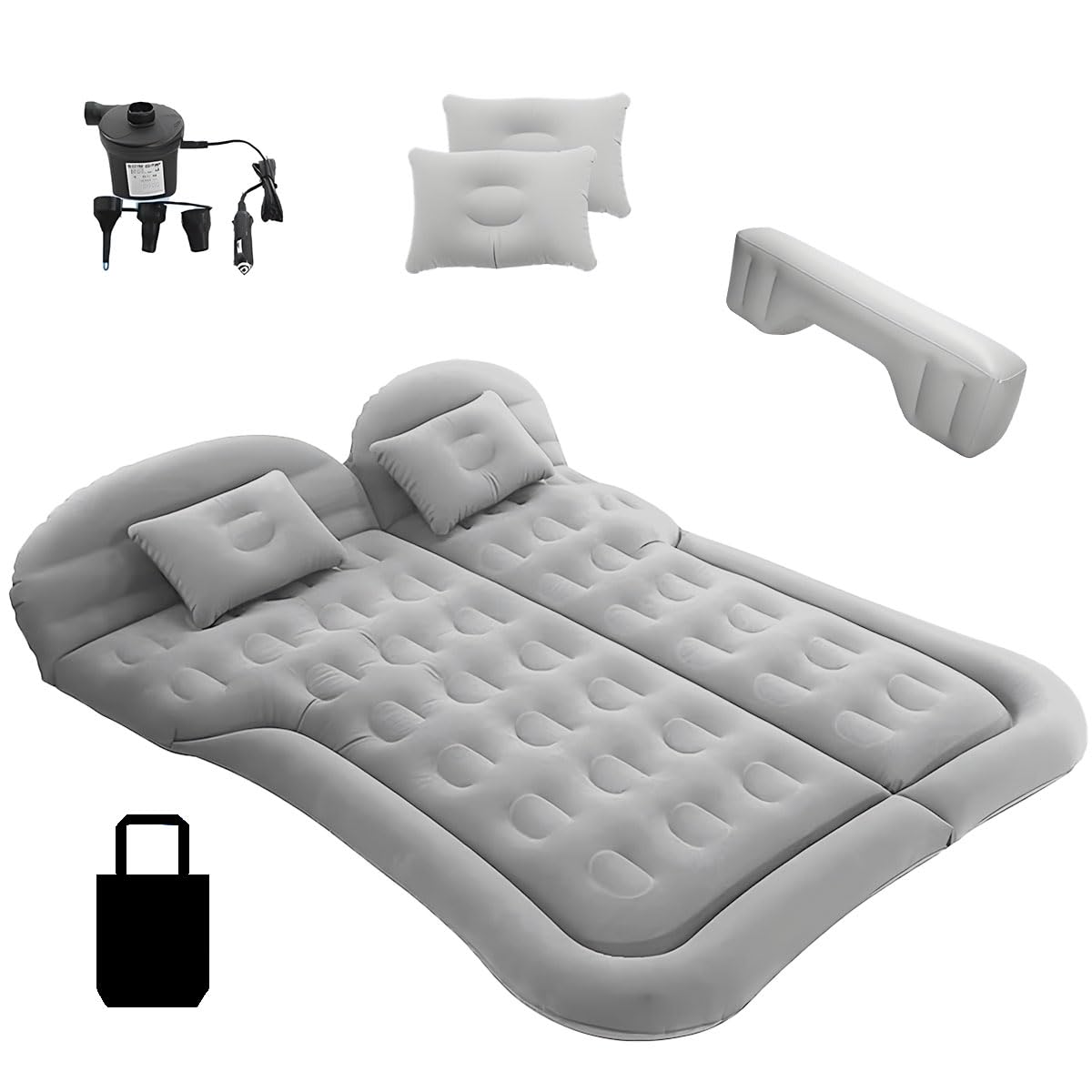 車中泊マット 車載エアーベッド 後部座席エアーベッド エアーマット カーマットレス ギャップパッド ベッド 車用品 折畳み式 車中泊 便利グッズ キャンプ用品 ウトドア 電気ポンプ 枕つき 収納袋付