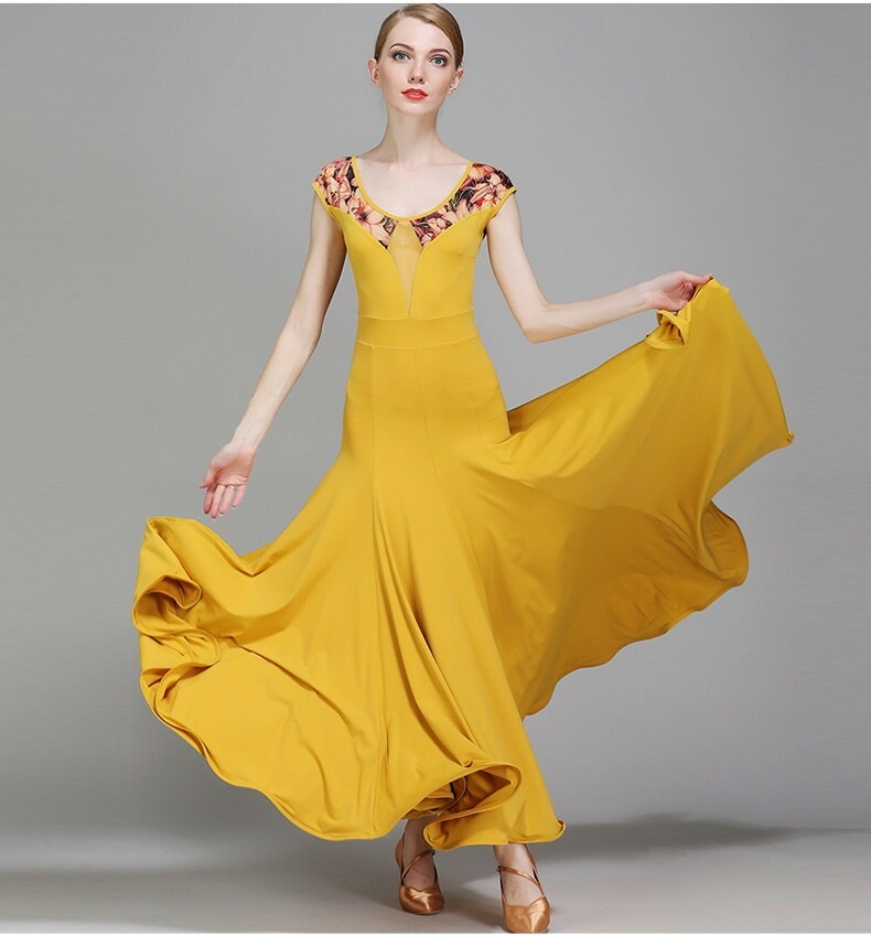 社交ダンス　イエロー　ラテン　ドレス　M〜Ｌ 社交ダンス イエロー ラテン ドレス M〜L