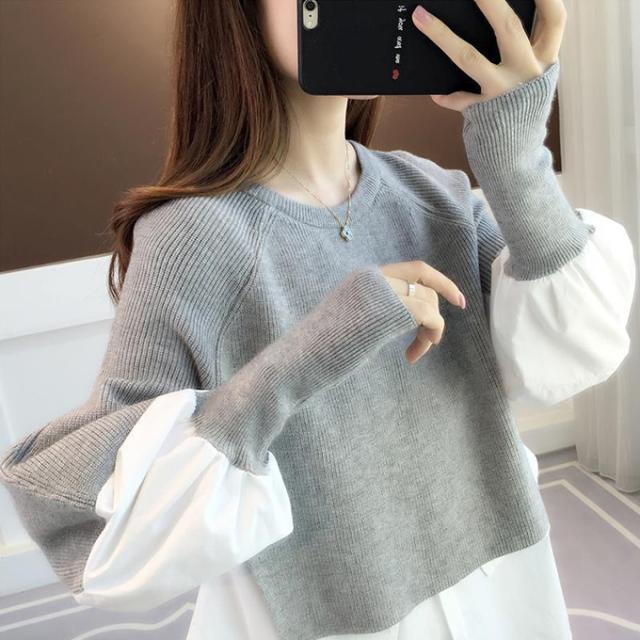 トップス 異素材 切り替え ニット セーター 長袖 レイヤード風 ドッキング 重ね着風 オシャレ トレンド 人気 プチプラ おしゃれ見え 韓国ファッション レディース トップス 異素材 切り替え ニット セーター 長袖 レイヤード風 ドッキング 重ね着風 オシャレ トレンド 人気 プチプラ おしゃれ見え 韓国ファッション レディース