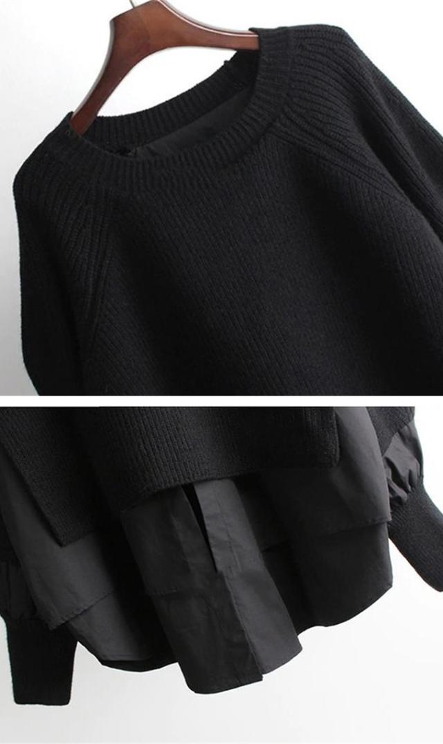 トップス 異素材 切り替え ニット セーター 長袖 レイヤード風 ドッキング 重ね着風 オシャレ トレンド 人気 プチプラ おしゃれ見え 韓国ファッション レディース トップス 異素材 切り替え ニット セーター 長袖 レイヤード風 ドッキング 重ね着風 オシャレ トレンド 人気 プチプラ おしゃれ見え 韓国ファッション レディース