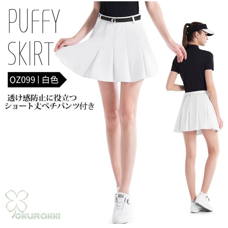 ゴルフウェア レディース ゴルフ スカート インナーパンツ付スカート ミニスカート 丈短め ショート丈 ペチパンツ付属 かわいい おしゃれ 新作2412gfskirt09