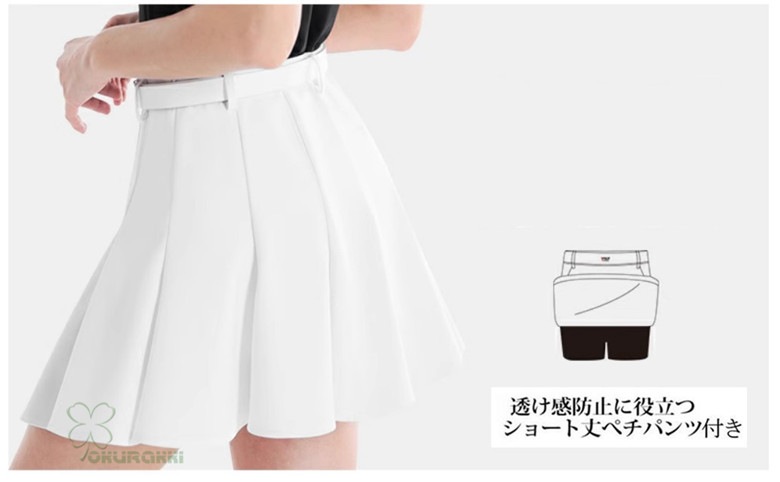 ゴルフウェア レディース ゴルフ スカート インナーパンツ付スカート ミニスカート 丈短め ショート丈 ペチパンツ付属 かわいい おしゃれ 新作2412gfskirt09