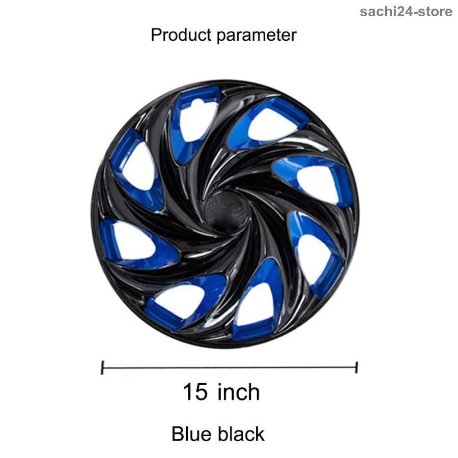 車のホイーバーブラックーブラックホワイトブラック5インチ4個のホキャップ車のムカバー Blue black