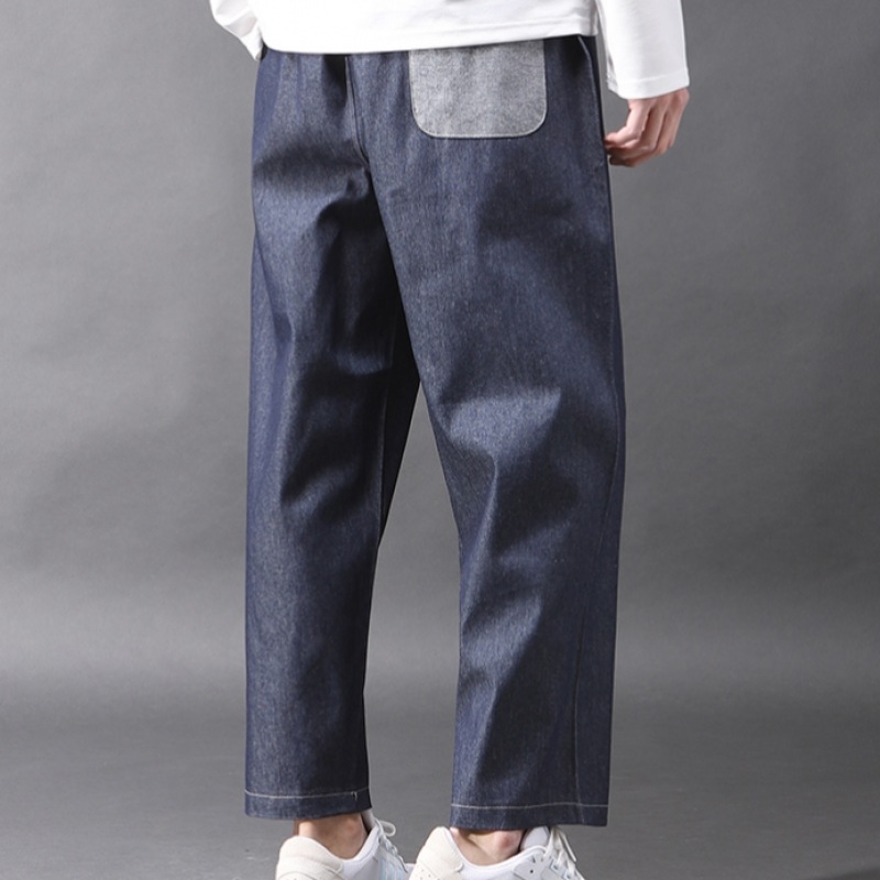 (Juans) デニム配色ワンポケットワイドバンディングパンツ ECCP3223 (Juans) デニム配色ワンポケットワイドバンディングパンツ ECCP3223