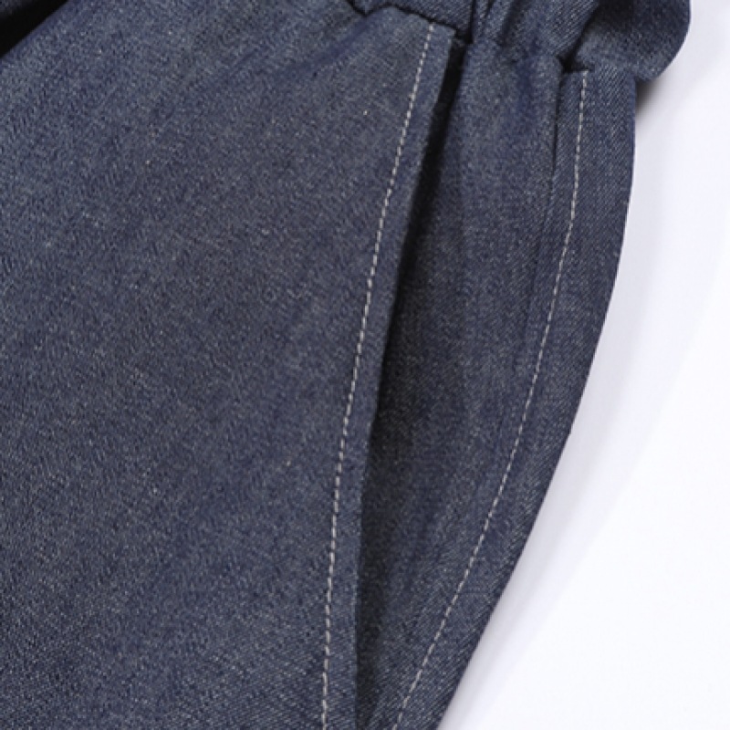 (Juans) デニム配色ワンポケットワイドバンディングパンツ ECCP3223 (Juans) デニム配色ワンポケットワイドバンディングパンツ ECCP3223