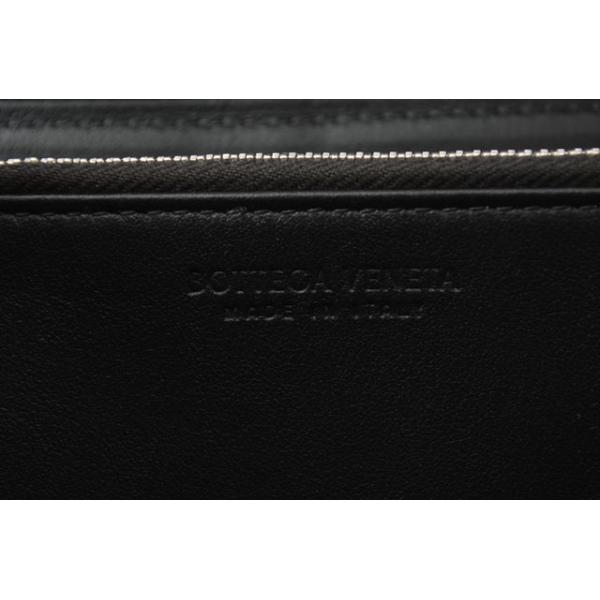 財布 未使用 BOTTEGA VENETA 長財布/イントレチャート ジップアップアラウンド 649607 カーフ ブラック