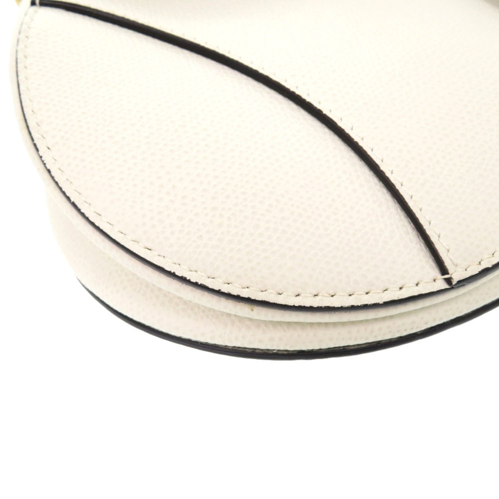 美品 クリスチャンディオール サドルバッグ ハンドバッグ レザー/レザー ホワイト 0254【中古】Christian Dior レディース