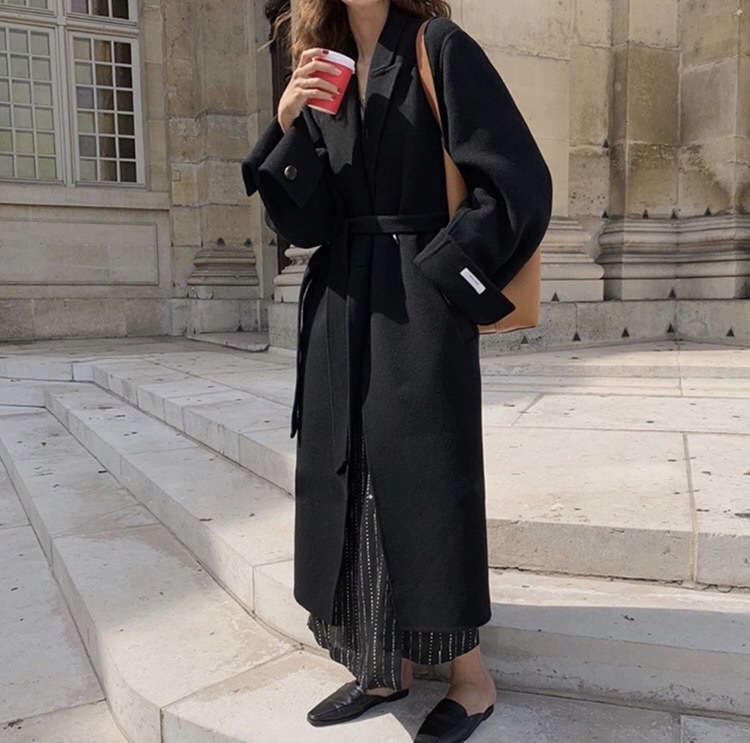 ラシャコート 秋 冬 ロングラシャコート コート レディース ロング丈 チェスターコート アウター ミモレ丈 無地 長袖 アウター 折り襟 ベルト付 カジュアル オシャレ OL 通勤 オフィス デザイ