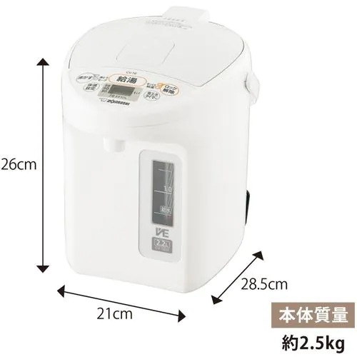 象印マホービン CV-TE22-WA 電気ポット ホワイト 象印マホービン CV-TE22-WA 電気ポット ホワイト