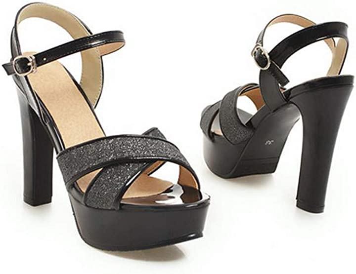 厚底サンダル レディース ハイヒール 12cm バックベルト( ブラック, 23.5 cm) 厚底サンダル レディース ハイヒール 12cm バックベルト( ブラック, 23.5 cm)