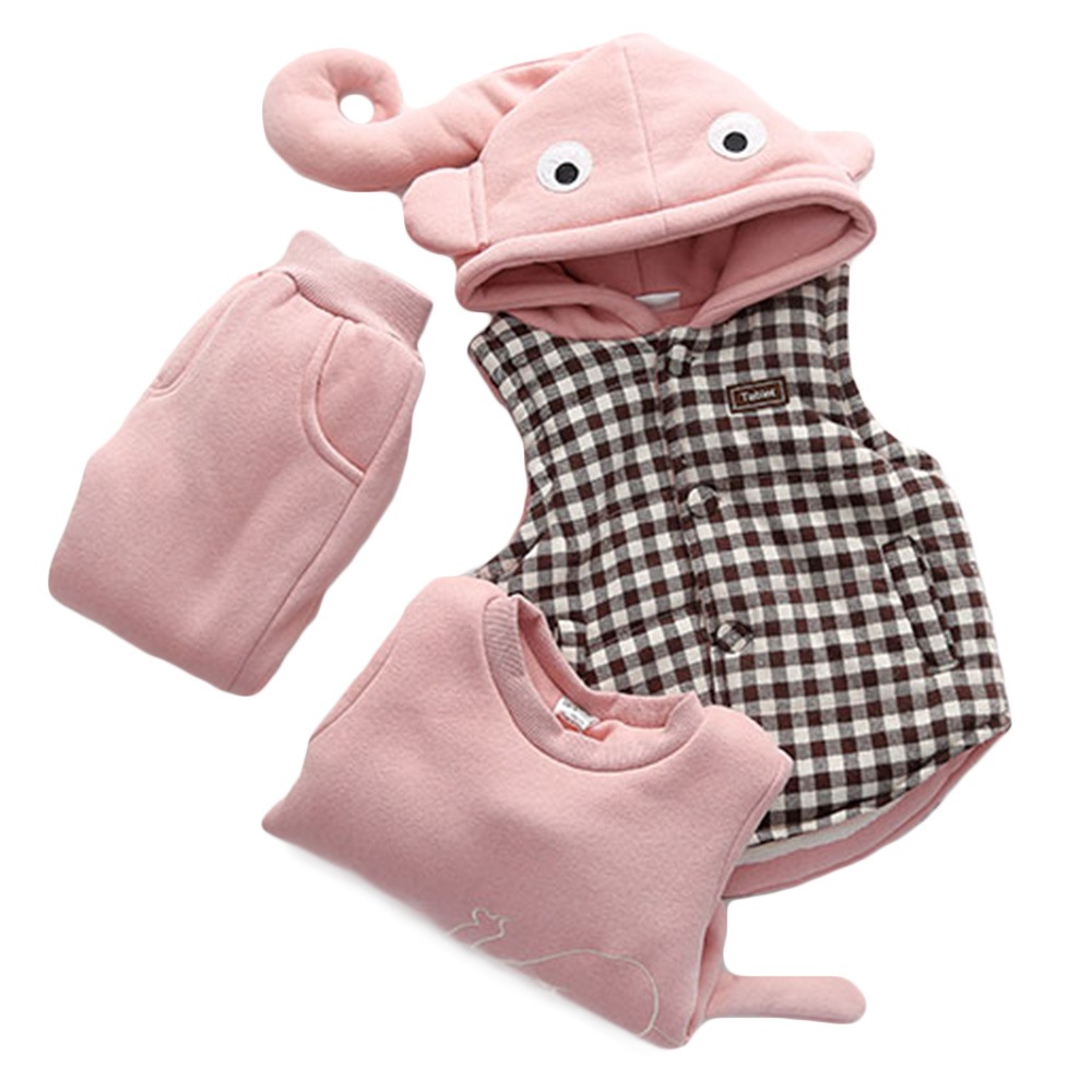 パーカー　3点セット　ベスト　パーカ　キッズ　子供　裏ボア　プルオーバー　トレーナー　セットアップ　長パンツ　ドット柄　水玉　厚地　裏起毛　あったか　防寒　子ども