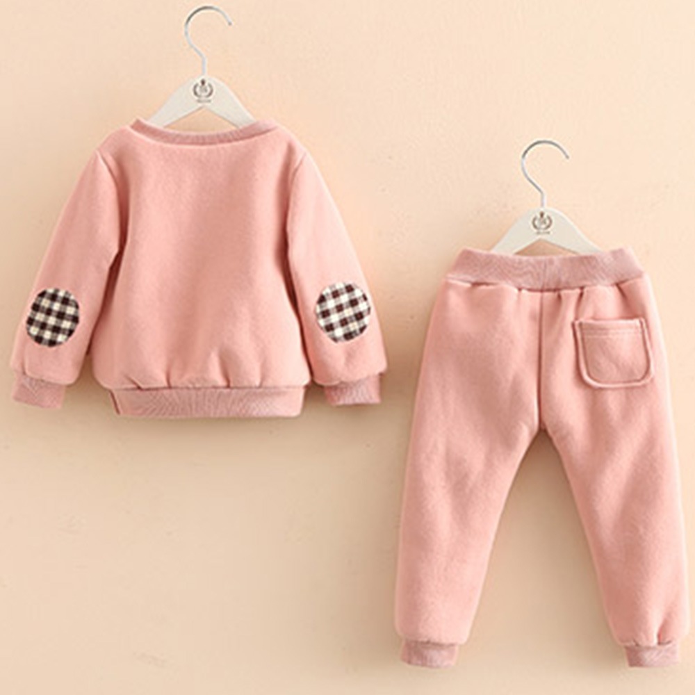 パーカー　3点セット　ベスト　パーカ　キッズ　子供　裏ボア　プルオーバー　トレーナー　セットアップ　長パンツ　ドット柄　水玉　厚地　裏起毛　あったか　防寒　子ども