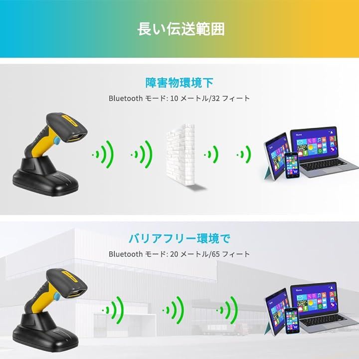 バーコードスキャナー アップグレードされた QR 産業用 Bluetooth 充電ドック付き ワイヤレス 2D 1D リーダー 2600mAh(NT-1200, NT-1200) バーコードスキャナー アップグレードされた QR 産業用 Bluetooth 充電ドック付き ワイヤレス 2D 1D リーダー 2600mAh(NT-1200, NT-1200)