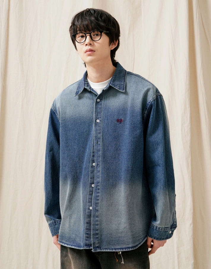 JEMUT] Bellow Washing Denim Shirt シャツ・ブラウス