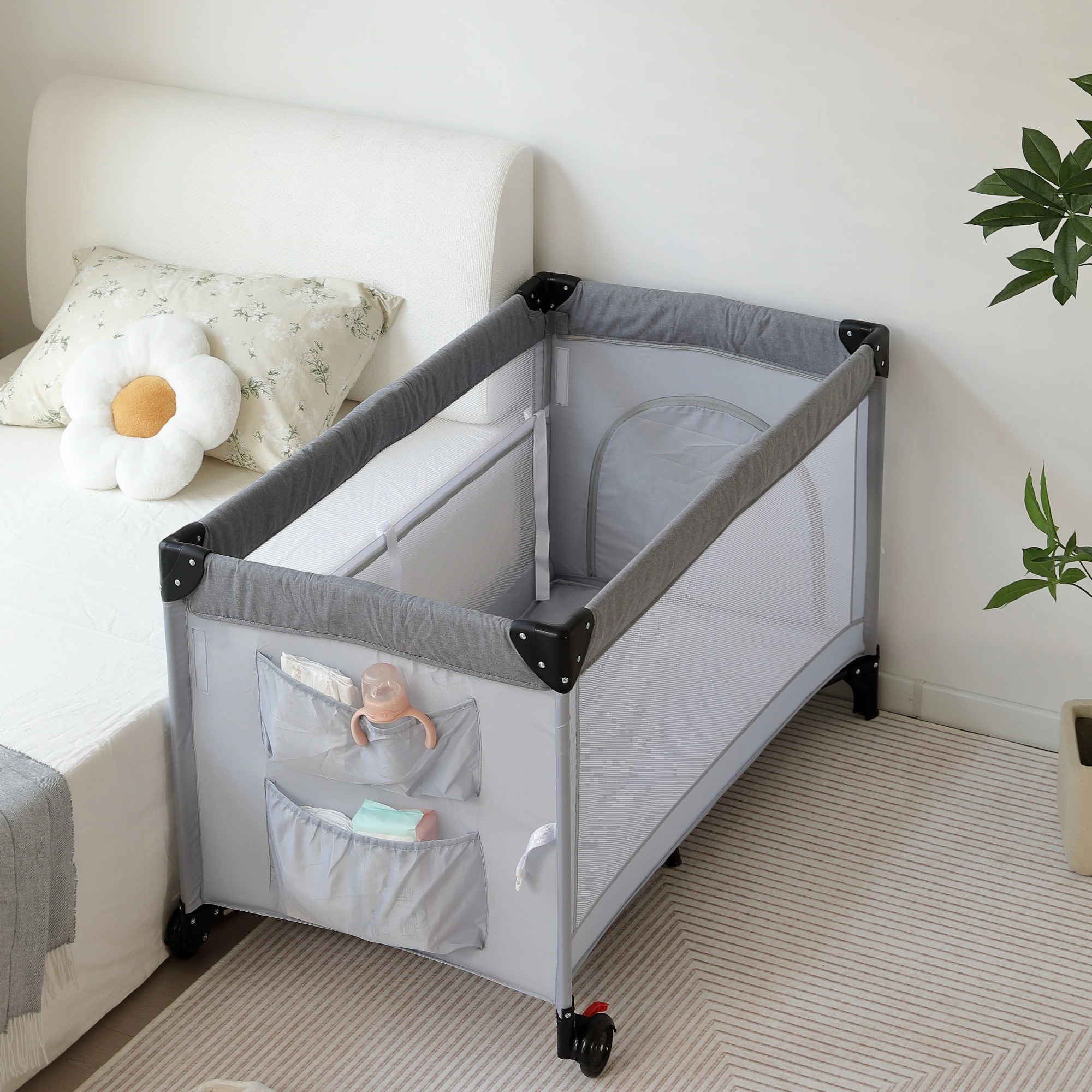 【安心保証】ベビーベッド ベビーサークル 折りたたみ 添い寝ベッド プレイヤード 片サイド高さ調整可能 お昼寝マット キャリーバッグ付 マットレス付 キャスター付き 多機能 軽量 出産祝い 【安心保証】ベビーベッド ベビーサークル 折りたたみ 添い寝ベッド プレイヤード 片サイド高さ調整可能 お昼寝マット キャリーバッグ付 マットレス付 キャスター付き 多機能 軽量 出産祝い