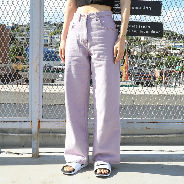 HIGHSCHOOLDISCO 公式 カラーワイドパンツ デニムパンツ カラーパンツ 韓国正規品 HIGHSCHOOLDISCO 公式 カラーワイドパンツ デニムパンツ カラーパンツ 韓国正規品