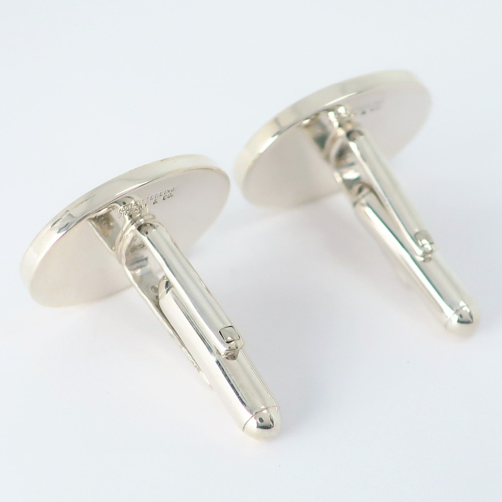 オーバル カフス シルバー925 K18イエローゴールド メンズ 中古品