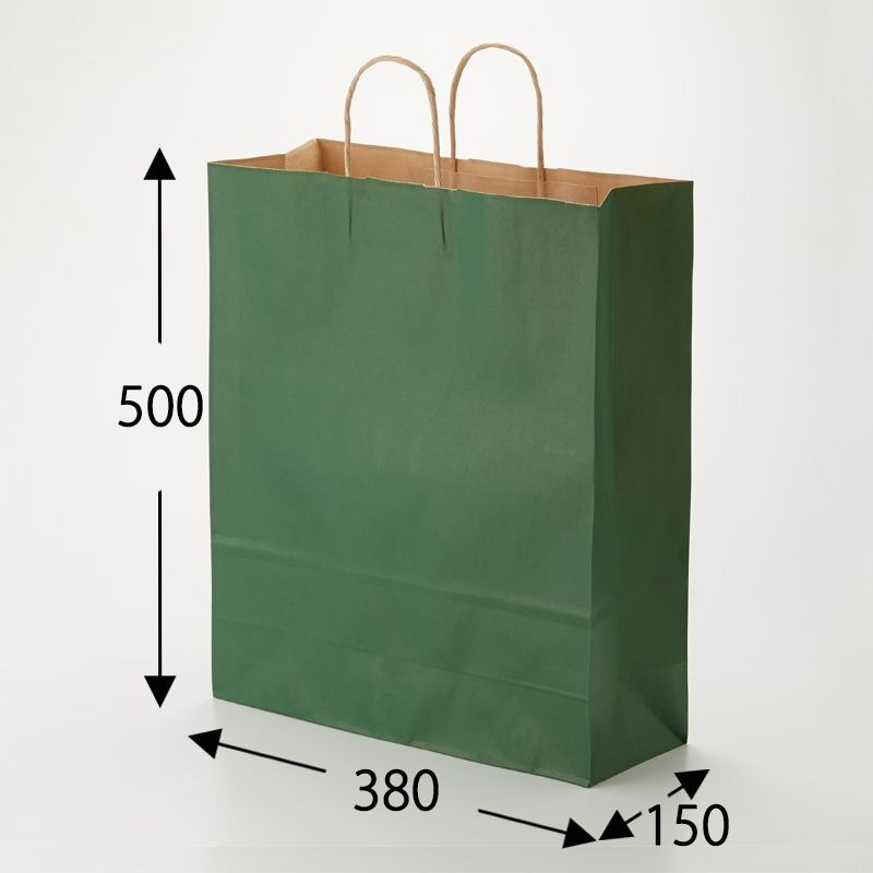 （まとめ買い）シモジマ HEIKO 手提げ紙袋 25チャームバッグ 25CB カスタムB 未晒 グリーンC 50枚 幅380xマチ150x高500mm 003283002 [x3セット]
