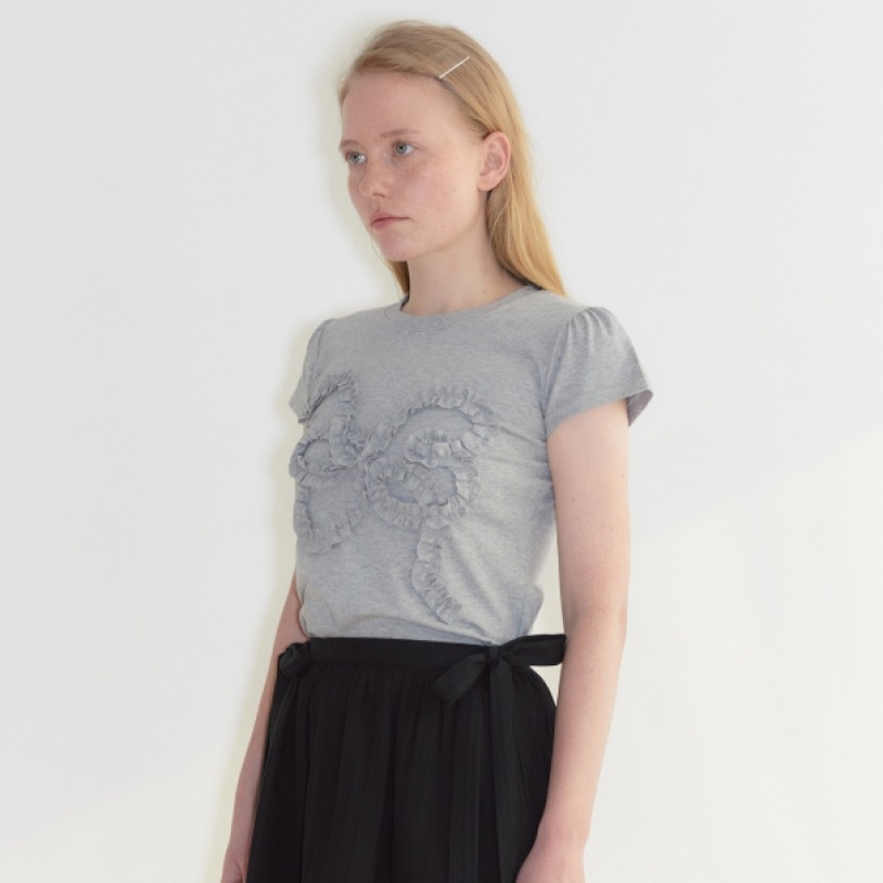 SINOON(シヌーン) フリル ワンピース 黒 NEW] シヌーン☆Puff Sleeve