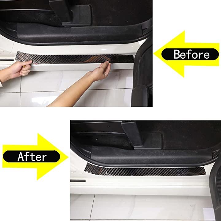 ホンダ N-BOX JF3 JF4 2017-2021に対応 車用 スカッフプレート サイドステップガード ドアサイドステップ ドアガードステッカー 両面テープ付き