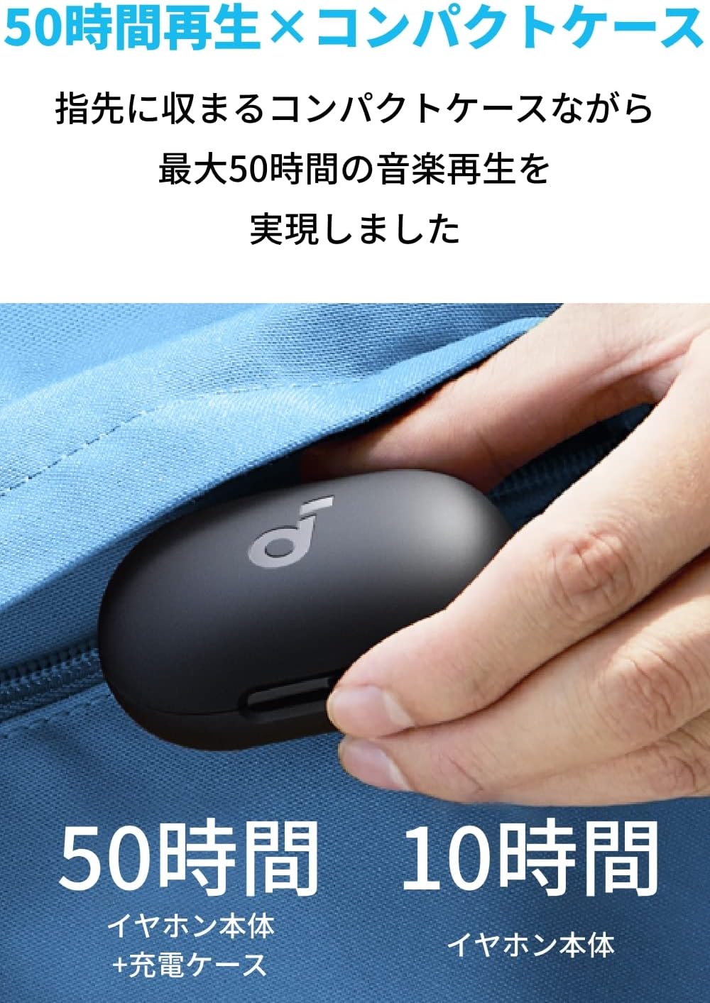 Space A40（完全ワイヤレスイヤホン Bluetooth5.2）【最大50時間使用可能/ウルトラノイズキャンセリング2.0/ハイレゾ/LDAC/マルチポイント/ワイヤレス充電