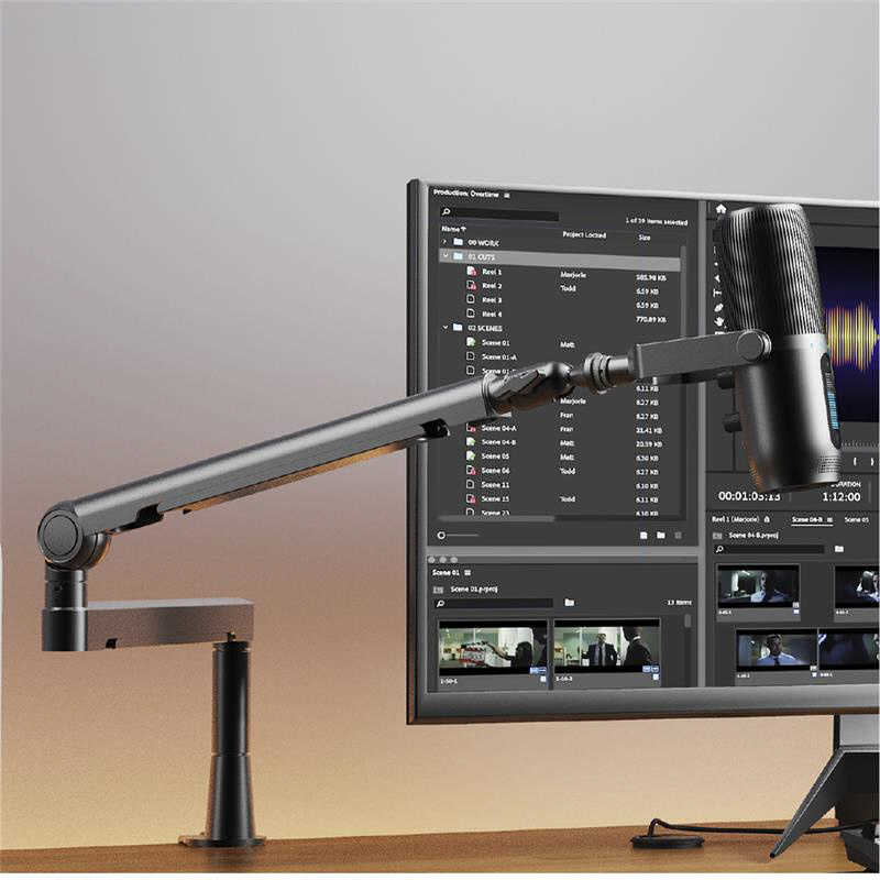 M-GAMING　プレミアム マイクアームスタンド Thronmax TWIST BOOM ARM S6(USB/XLR) ブラック　MGS6