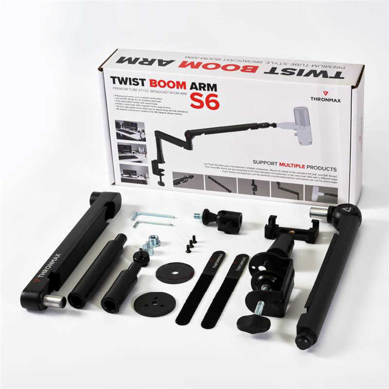 M-GAMING　プレミアム マイクアームスタンド Thronmax TWIST BOOM ARM S6(USB/XLR) ブラック　MGS6