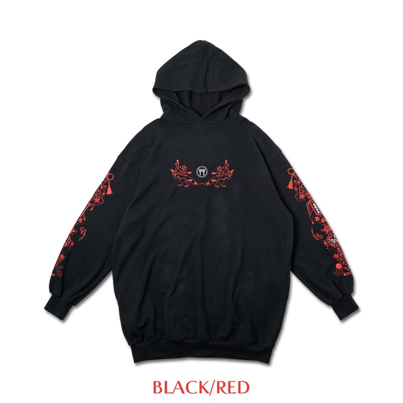 ACDC RAG 稲荷 パーカー 原宿系 和風 着物 狐 病みかわいい ダーク パンク 大きいサイズ ユニセックス
