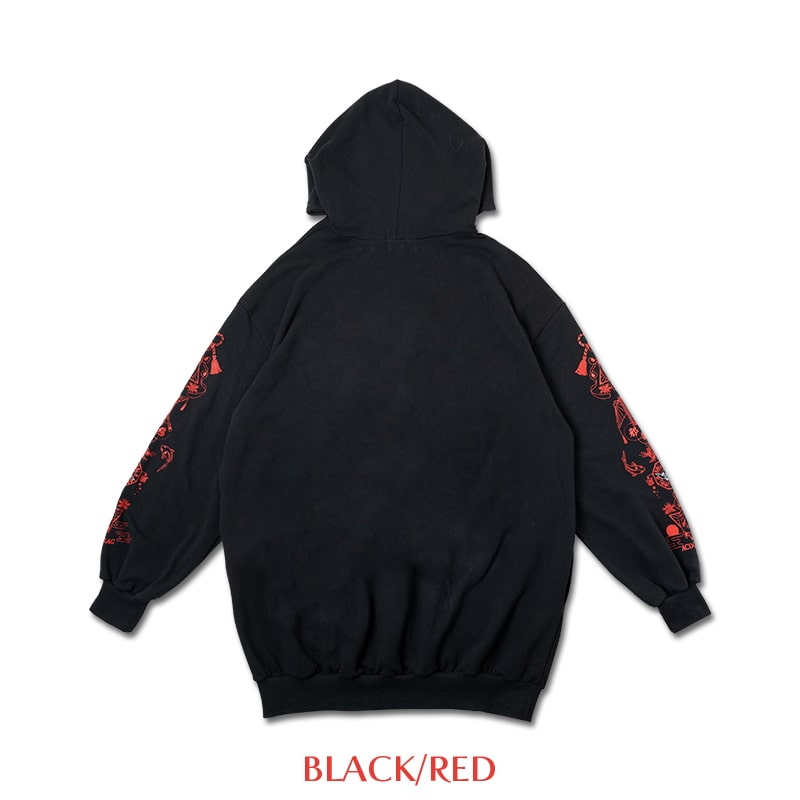 ACDC RAG 稲荷 パーカー 原宿系 和風 着物 狐 病みかわいい ダーク パンク 大きいサイズ ユニセックス