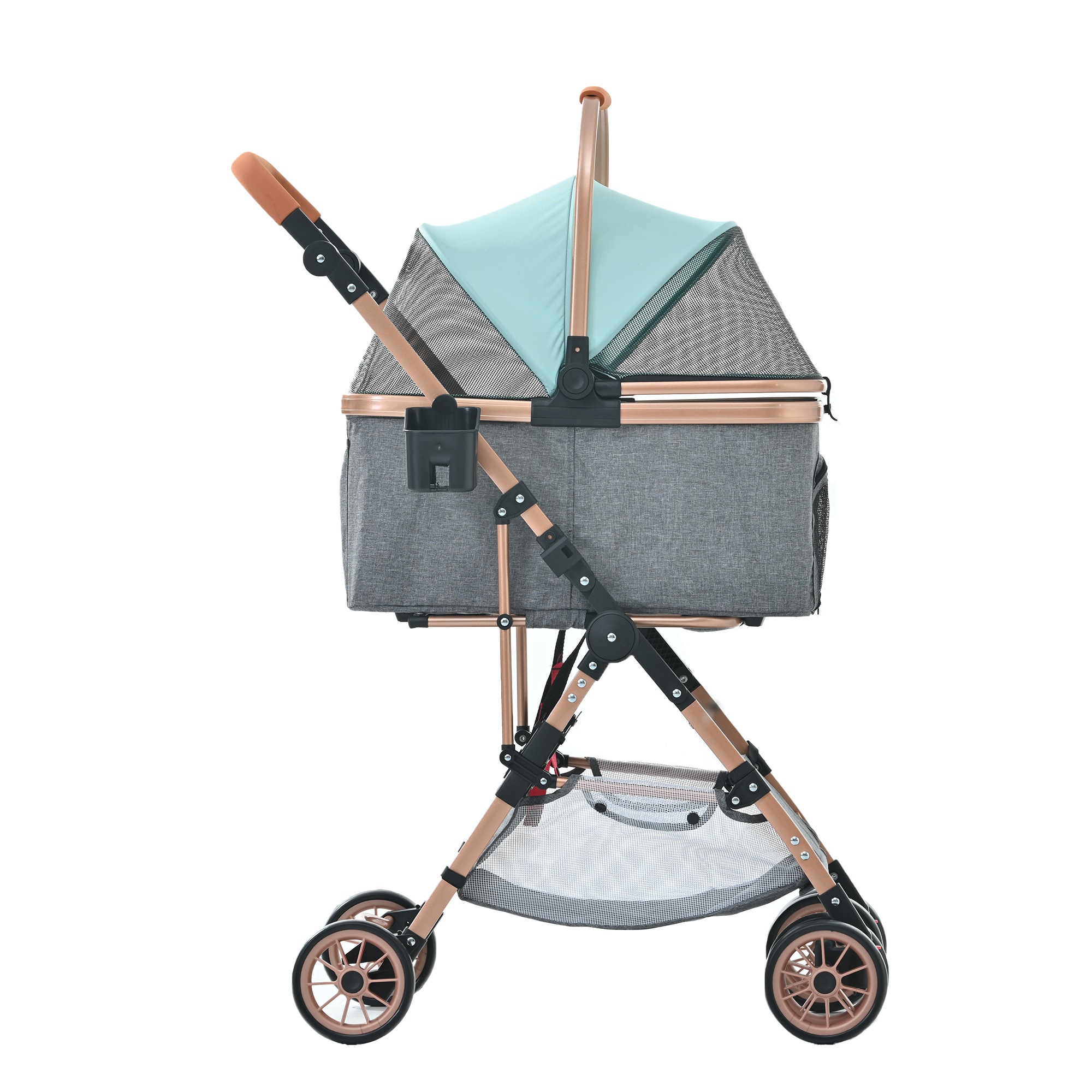 ペットカートアルミ製 分離式 取り外し可能 折りたたみ 多頭 中型犬 小型犬 猫 2way 軽量 ストッパー付き 4輪 組立簡単 工具不要 介護用 ドッグカート ペットバギー 犬 猫 動物 ペット