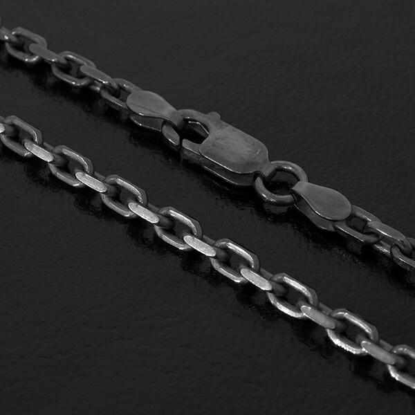 シルバーチェーン ネックレス チェーン いぶしあずきチェーン 2面カット 幅約2.8mm 60cm シルバーチェーン ネックレス チェーン いぶしあずきチェーン 2面カット 幅約2.8mm 60cm