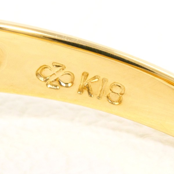 K18 18金 YG リング 13号 パール(真珠) 約6.5mm ダイヤ 0.11 中古 K18 18金 YG リング 13号 パール(真珠) 約6.5mm ダイヤ 0.11 中古