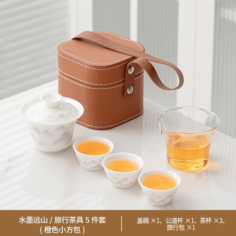 徳化白磁旅行蓋碗セット速客杯車載携帯アウトドア茶器キャンプポット実用 徳化白磁旅行蓋碗セット速客杯車載携帯アウトドア茶器キャンプポット実用