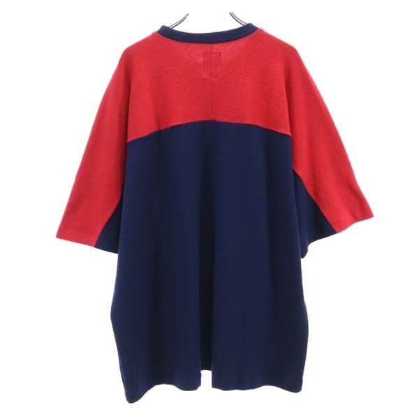未使用 バースト222 19ss 日本製 バイカラー 半袖 Tシャツ 2 赤×紺 vast222 メンズ