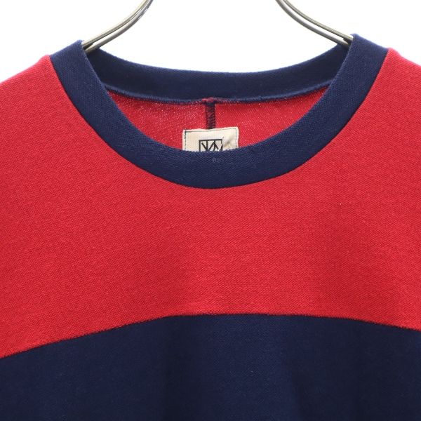 未使用 バースト222 19ss 日本製 バイカラー 半袖 Tシャツ 2 赤×紺 vast222 メンズ
