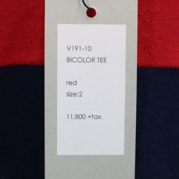 未使用 バースト222 19ss 日本製 バイカラー 半袖 Tシャツ 2 赤×紺 vast222 メンズ