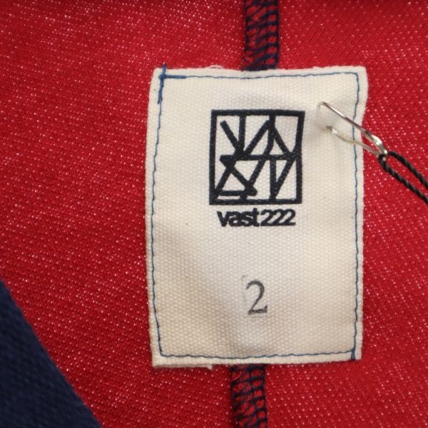 未使用 バースト222 19ss 日本製 バイカラー 半袖 Tシャツ 2 赤×紺 vast222 メンズ