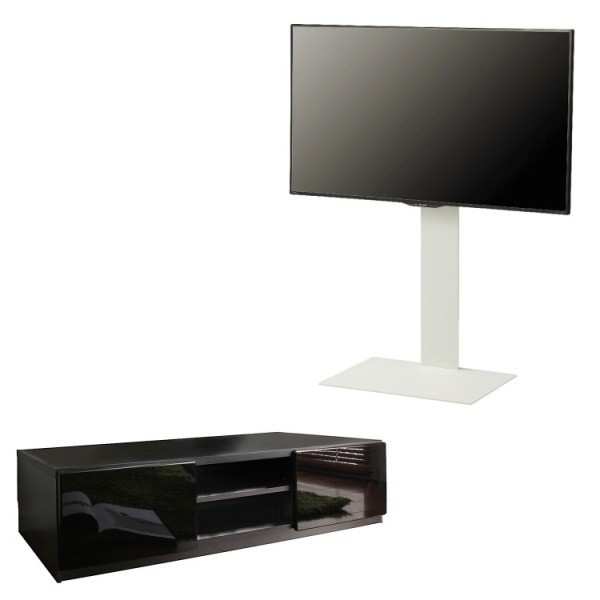 テレビスタンド ローボード セット 幅150cm テレビ台 2台組合せ 単体使用可 32～65v対応 壁掛け風ボード 背面コード収納 木目調ラック