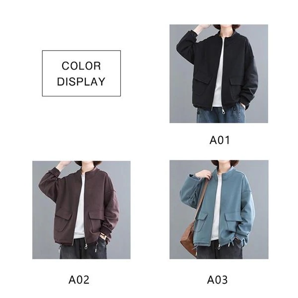 ブルゾン長袖ライトアウターレディースジャケット無地スウェットアウターショート丈春秋大きいサイズ20304050 ブルゾン長袖ライトアウターレディースジャケット無地スウェットアウターショート丈春秋大きいサイズ20304050