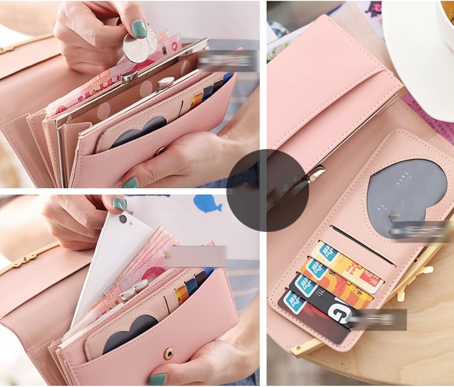 【20%OFFクーポン】二つ折り 長財布 レディース ピンク リボン かぶせ蓋 ボタン ファスナー 財布 大容量 カード レシートと小銭 スマホ入れ可 お手頃 使いやすい 多機能 スキミング防止 コイ 【20%OFFクーポン】二つ折り 長財布 レディース ピンク リボン かぶせ蓋 ボタン ファスナー 財布 大容量 カード レシートと小銭 スマホ入れ可 お手頃 使いやすい 多機能 スキミング防止 コイ