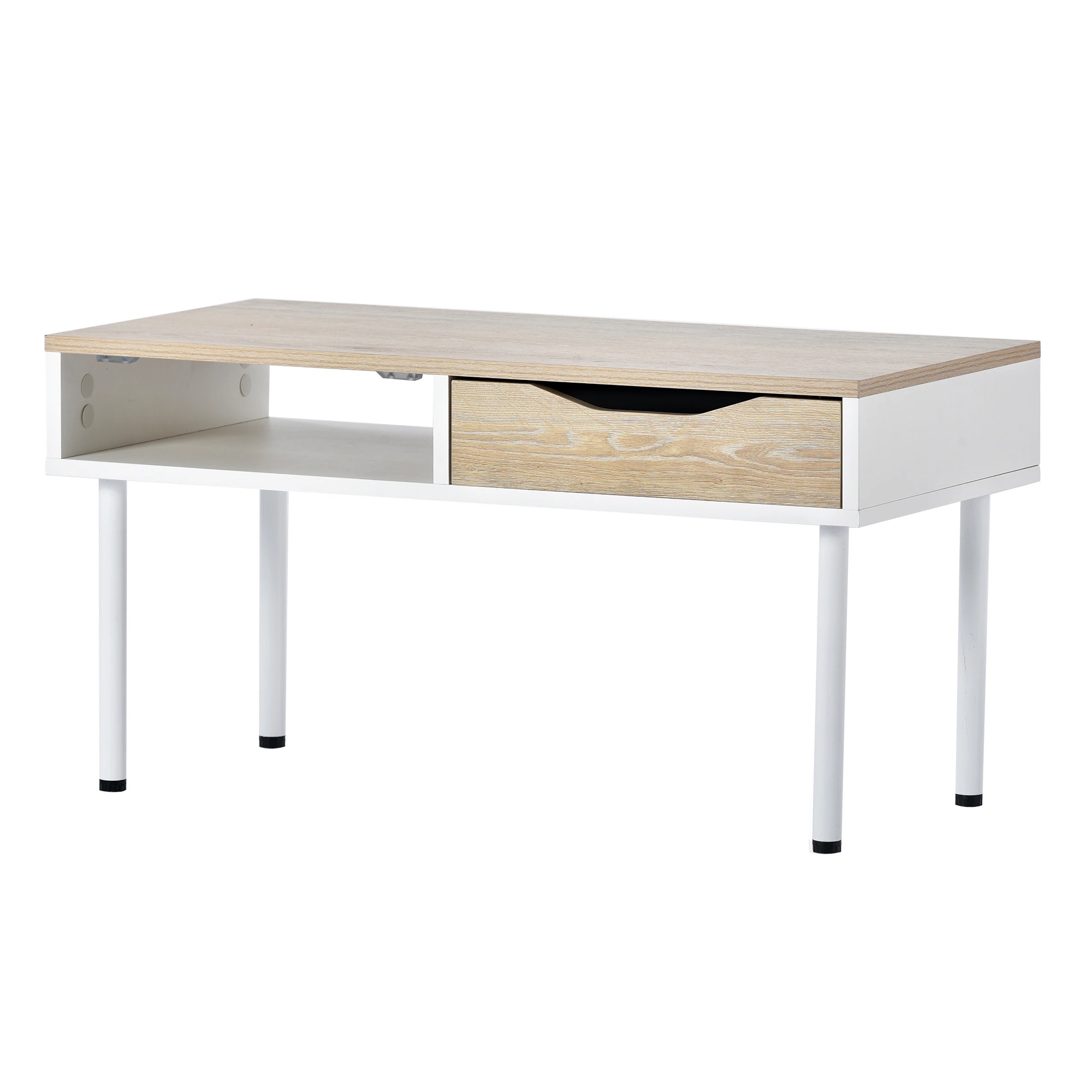 145【新SKU:298057】【新品登場】簡易テーブル ローテーブル センターテーブル リビングテーブル カフェテーブル ソファテーブル 引き出し1つ付き 組み立て簡単 【ホワイト+ナチュラル】 145【新SKU:298057】【新品登場】簡易テーブル ローテーブル センターテーブル リビングテーブル カフェテーブル ソファテーブル 引き出し1つ付き 組み立て簡単 【ホワイト+ナチュラル】