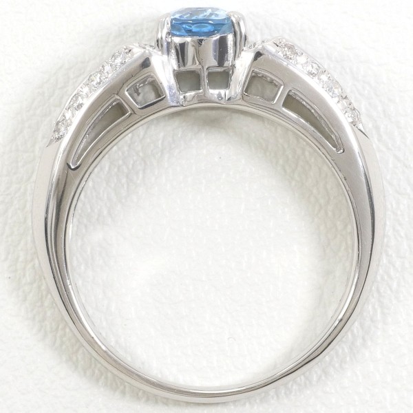 PT900 プラチナ リング 10.5号 ブルートパーズ 0.70 ダイヤ 0.31 中古 PT900 プラチナ リング 10.5号 ブルートパーズ 0.70 ダイヤ 0.31 中古