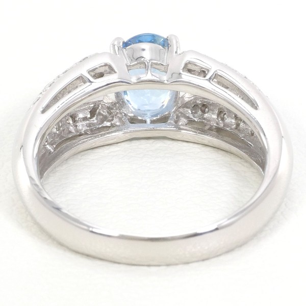 PT900 プラチナ リング 10.5号 ブルートパーズ 0.70 ダイヤ 0.31 中古 PT900 プラチナ リング 10.5号 ブルートパーズ 0.70 ダイヤ 0.31 中古